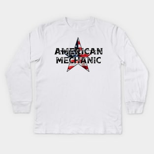 American Mechanic - Blue Collar Worker Kids Long Sleeve T-Shirt